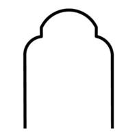 Arched Door Architectural Frame, Classic Style Door and Window Architectural Icon, Line Art vector