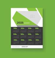 2025 happy new year calendar template set. modern and creative layout wall calendar set of 12 month template. minimalist template or calender a4 layout design. week start on sunday vector