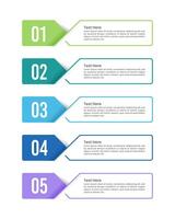 Vertical infographic 5 text labels with numbers. Business presentation, plan, marketing, banner, poster and strategy. vector