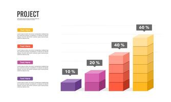 Infographic bar chart showing business growth. Business presentation project, plan, strategy, marketing, banner and poster. vector