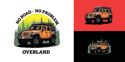 Offroad Adventure Overland Vehicle Tshirt Design. Best for Automotive Tshirt Design Mockup vector