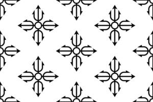 Seamless pattern with decorative trident ornament. White and black seamless pattern trident texture. vector