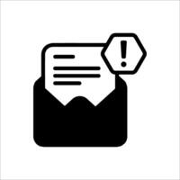 An email with a warning icon vector