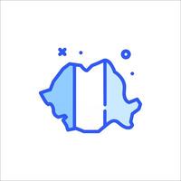 The outline of a map with the flag of rwanda vector