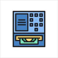 An atm machine with money inside vector