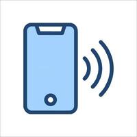 A phone with a sound wave icon vector