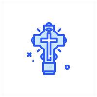 A cross icon with a cross on it vector