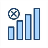 A graph with a cross and a check mark vector