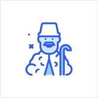 An old man with a cane and hat vector