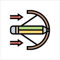 A pencil and arrow icon with arrows pointing in different directions vector