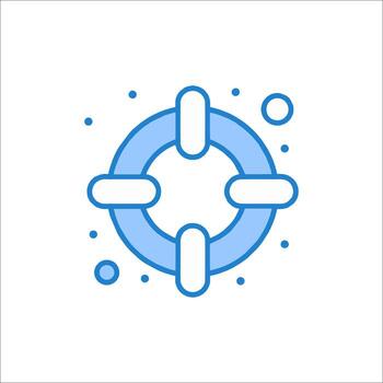 un azul y blanco icono de un circulo con un línea mediante eso vector