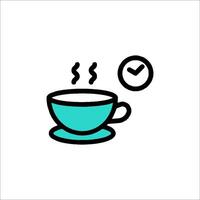 A cup of coffee with a clock icon vector