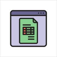 A computer screen with a document and a check mark vector