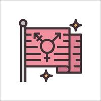 A pink flag with a gender symbol on it vector