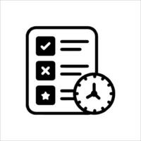 Checklist icon with clock illustration vector