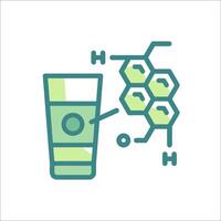 A glass of water with a molecule on it vector