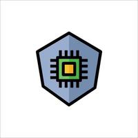 A computer chip icon on a white background vector