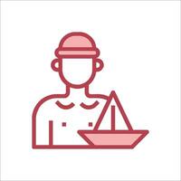 A man with a boat icon vector