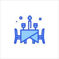 A restaurant table with chairs and a candle vector