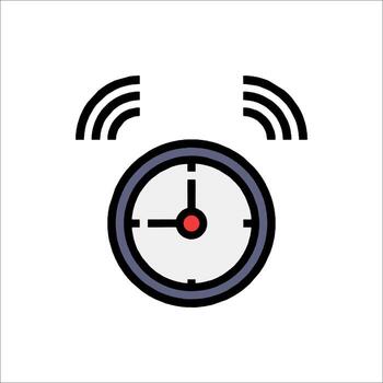 An alarm clock with a red dot on it vector