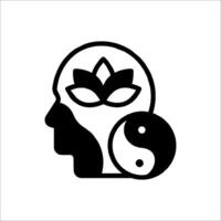 Yin yang symbol in the head of a person vector