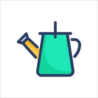 A green watering can icon on a white background vector