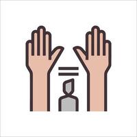 Two hands reaching up to a person vector