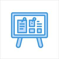 A blue icon of a board with a clipboard on it vector