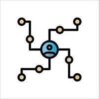 A person is surrounded by a network of dots vector