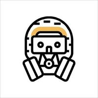 A robot in a gas mask icon vector