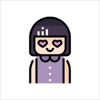 A girl with a heart on her face vector