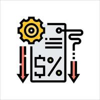 A document with a gear and arrow pointing to it vector