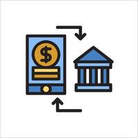 Mobile banking icon vector