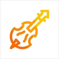 A guitar icon with a bow and arrow vector