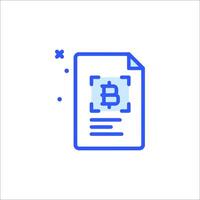 Bitcoin document icon vector