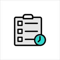 A checklist with a clock icon vector