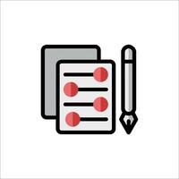A pen and paper with a check box icon vector