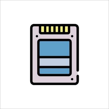 un memoria tarjeta icono en un blanco antecedentes vector