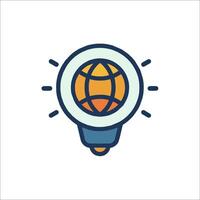 Light bulb globe icon illustration vector