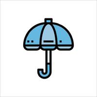 An umbrella icon in a line style vector