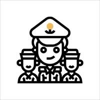 A man in a sailor hat and uniform with two men vector