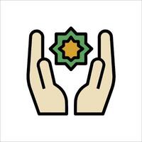 Islamic symbol in hands with a star vector