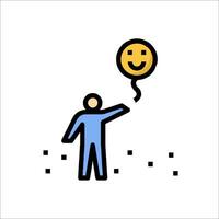 A man holding a balloon with a smiley face vector