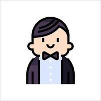 A cartoon man in a tuxedo with bow tie vector