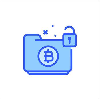 Bitcoin file icon with lock and padlock vector