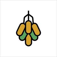 A green and yellow flower icon vector