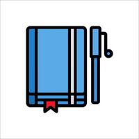 A notebook and pen icon on a white background vector