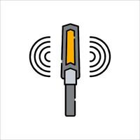 A knife with a sound wave icon vector