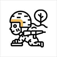 A cartoon character in a helmet and helmet vector