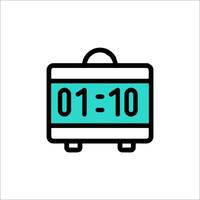 A clock icon with a suitcase and a clock vector